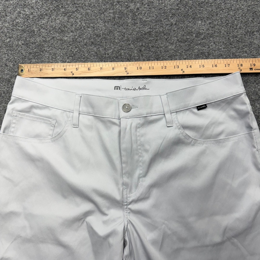 TravisMathew Mens Performance Golf Pants Light Grey Size 36 Straight Leg Solid - Picture 5 of 9